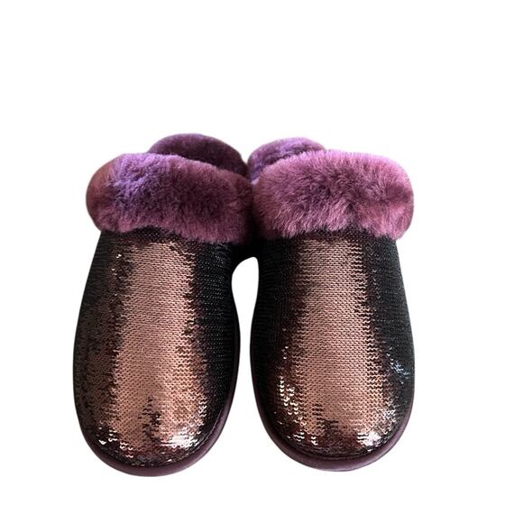 UGG Women's Scuffette II Mirror Ball Sequins Sheepskin Collar Slipper NEW Size 7 - Picture 4 of 9